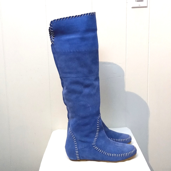 ZigiNY LEATHER High Boots Sky Blue or Chocolate Brown| 8 US - Picture 7 of 13